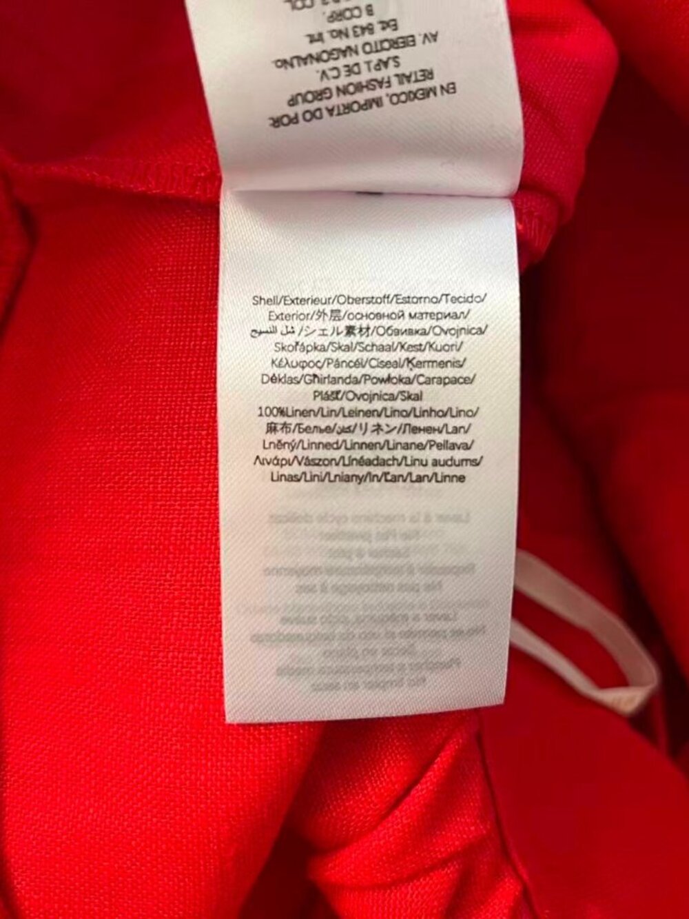 NWOT Farm Rio Red Mixed Buttons Linen Midi Skirt Elastic Waist Size S - Picture 12 of 13